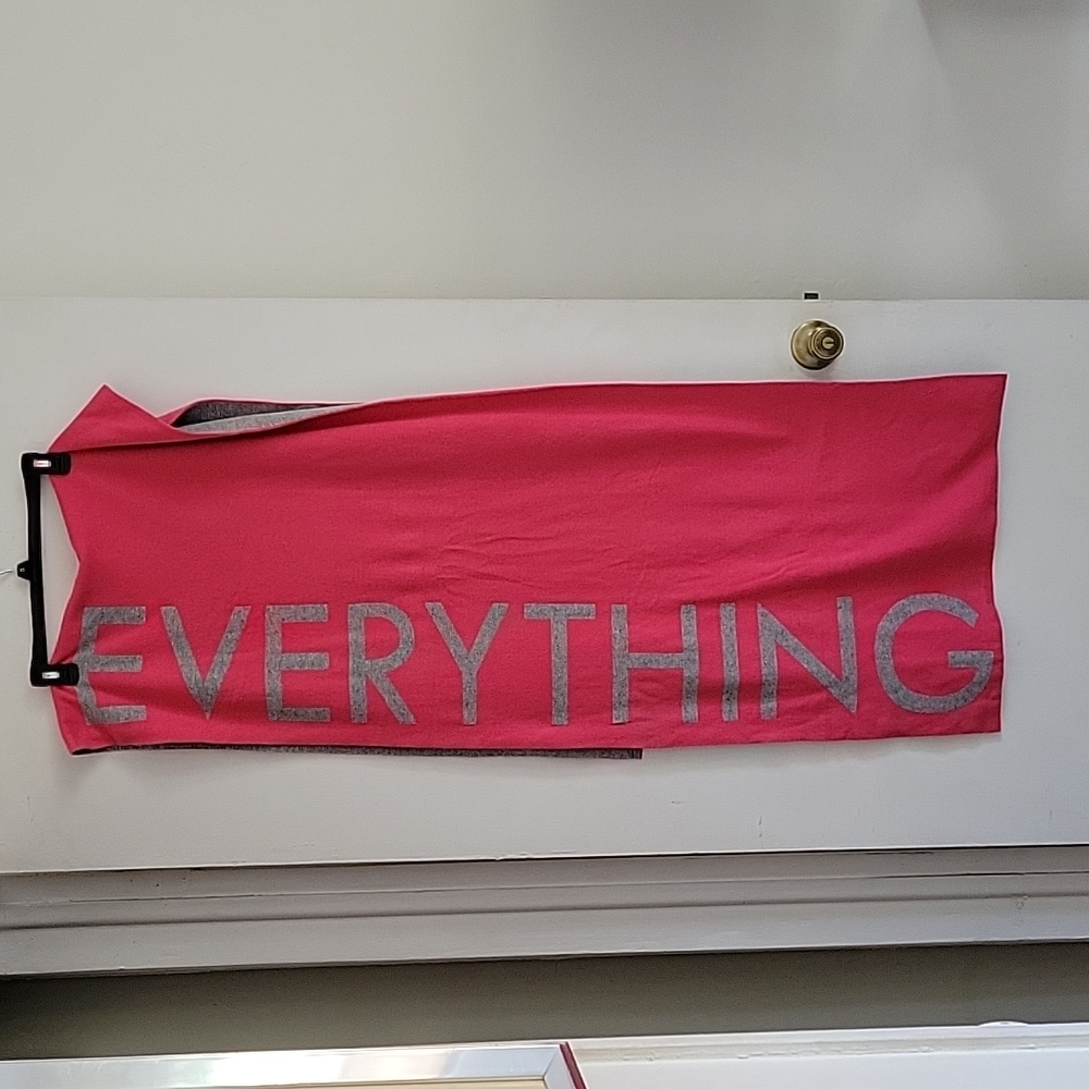 Banana Republic "Love Is Everything" Pink and Gray Shawl/Scarf